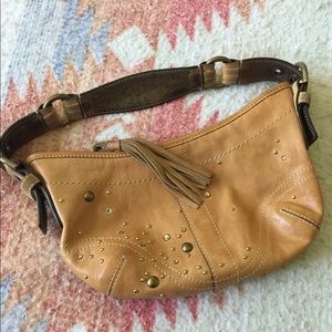 Leather stone coach purse